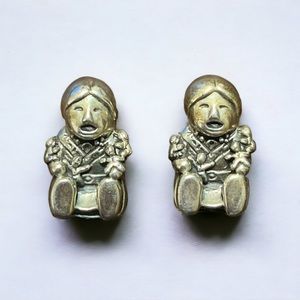 Vintage Carol Felley 1990 Sterling Silver Storyteller Earrings